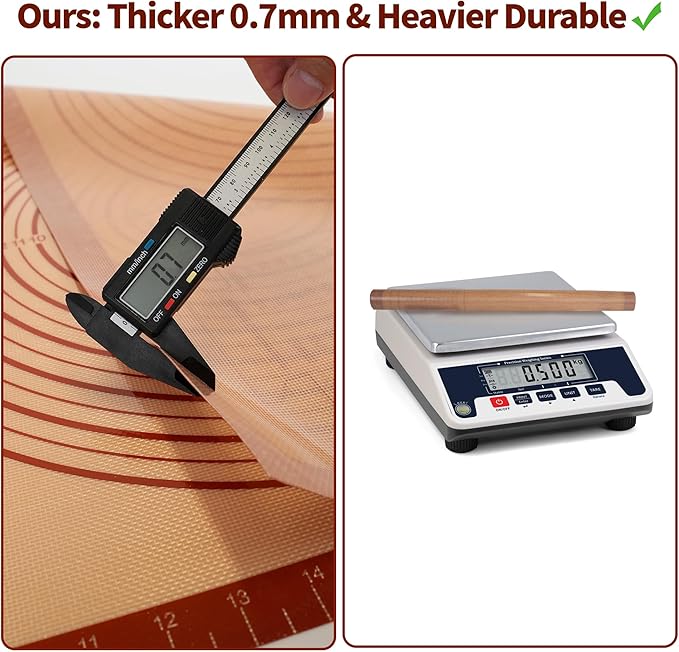 Silicone Pastry Mat 36 x 24 Inch Extra Large Baking Mat with Measurement for Counter Dough, Rolling, Fondant, Pie Crust
