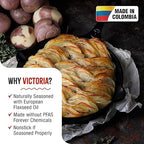 Victoria 10-Inch Cast Iron Skillet, Pre-Seasoned Cast-Iron Frying Pan with Long Handle, Made in Colombia