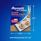 Reynolds Kitchens Cookie Baking Sheets, Pre-Cut Parchment Paper, 25 Count per Pack (Pack of 4), 100 Sheets Total