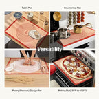 Non-slip Silicone Pastry Mat Extra Large with Measurements 36''By 24'' for Baking Mat, Counter/Dough Rolling/Oven Liner/Fondant/Pie Crust（Red） (Pack of 2)