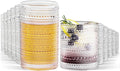 Hobnail Drinking Glasses Set of 12, 12 oz Highball Glassware & 10 oz Cocktail Glasses, Vintage Embossed Beaded Glass Cups for Kitchen,Beer,Soda, Whiskey,and Beverages,Dishwasher Safe