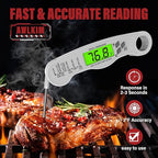 Fast Instant Read Meat Thermometer with Backlight - Waterproof Digital Food Probe for Grilling, Cooking, Baking & Candy Making - Kitchen & BBQ Essential(White)