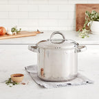 Oster Sangerfield 5-Quart Stainless Steel Pasta Pot with Steamer and Strainer Lid – Durable Kitchen Cookware for Boiling and Steaming