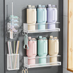 VITVITI 4 Pack Magnetic Cup Holder for Fridge, 40 OZ Metal Tumbler Holder for Stanley Cup, Magnetic Water Bottle Organizer with Lid Straw Holder Set Heavy Duty (White)
