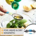 Spring Chef Stainless Steel Magnetic Measuring Spoons Set of 8 with Leveler, Nesting Teaspoon & Tablespoon Measuring Spoons for Dry and Liquid Ingredients, Kitchen Gadgets for Baking & Cooking - Teal