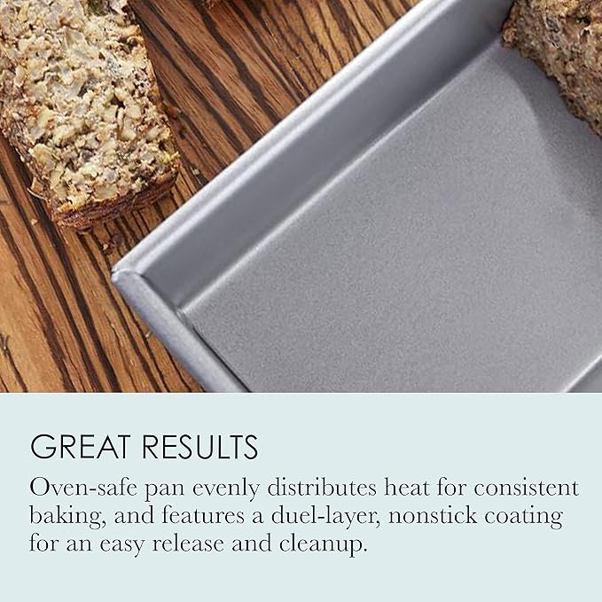 Chicago Metallic Commercial II Non-Stick Mini Loaf Pans, 5-3/4 by 3-1/4 by 2-1/4-Inch, Gray (Pack of 4)
