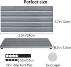 Diatomite Soap Dish, Water Absorbing Stone Tray, Kitchen Sink Organizer, Fast Drying Counter Holder (Grey, 9.5" x 4.7"/24 x 12cm)