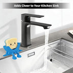 Cute Hanging Sponge Holder, Drainable Kitchen Sink Organizer, Scrub Sponge Stand Storage Rack with Smiley Design, Sink Accessories (Green)