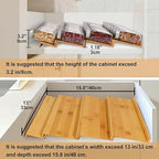 Spice Drawer Organizer with 28 Spice Jars and 216 Labels,Non-slip Rubber, Bamboo 4 Tier Spice Racks Tray Seasoning Containers for Kitchen Drawers,Cabinets,Countertops,13" Wide * 15.8" Deep