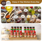 Spice Rack Organizer for Cabinet, 3 Tier Expandable Bamboo Spice Storage for Kitchen Cupboard Pantry