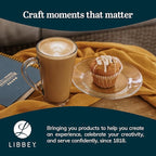 Libbey Cavana Extra Tall Mug - Classic Set 4 Tapered Shape Clear Coffee Mug, Dishwasher Safe Clear Glass Coffee Mugs for Warm Lattes, and More