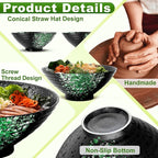 8-Inch Large Ceramic Ramen Bowl Set of 2 (9 Piece) - Microwave & Dishwasher Safe Porcelain Japanese Salad Noodles Cereal Fruit Pasta Soup Bowls with Recipes Chopsticks Forks Spoons for Men Women Gift
