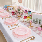 COLOSUS Pink Plastic Party Bowls (60 Pack) 12 Oz Disposable Soup/Salad Bowl, Fancy Shatterproof Dinnerware for Easter, Catering, Holidays, Weddings, and Everyday Use,Easter Day