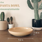 Mora Ceramic Artisan Matte Large Pasta Bowls 30oz, Set of 4 - Serving, Salad, Dinner, etc Kitchen Plate/Wide Bowl - Microwave, Oven, Dishwasher Safe - Modern Porcelain Stoneware Dishes, Safari Colors