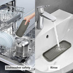 Gosmol Silicone Sponge Holder Kitchen Sink Organizer Tray Dish Caddy Soap Dispenser, Scrubber Spoon Holder,Dishwashing Accessories 2 Pack (Brown)