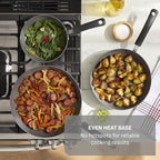 T-Fal Ultimate Hard Anodized Nonstick 10 Piece Cookware Set, Oven Safe Up to 400°F, Dishwasher Safe, Pots and Pans Set, Includes Frying Pans, Saucepan, Stockpot, Cooking Utensils, Grey