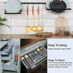 Gold Kitchen Utensils Set, 9 PCS Stainless Steel Cooking Utensils with Wood Handle, Solid and Slotted Spoon, Fork, Spatula, Ladle, Skimmer, Slotted Tunner, Spaghetti and Large Spoon