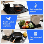 Dish Drying Rack, Stainless Steel Expandable in Sink & Countertop, Space Saving with Silicone Mat and Drying Rack for Kitchen, Rv, Commercial Use