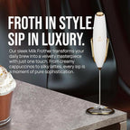 Zulay Kitchen Executive Series Luxury Gift Milk Frother with 4 Duracell Batteries – Handheld Electric Foam Maker for Coffee, Lattes & Hot Chocolate – Deluxe Finish, Ultimate Gift for Coffee Lovers