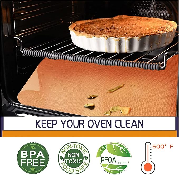 3 Pack Oven Liners for Bottom of Oven, Large Reusable Oven Mat for Bottom of Electric Gas Oven Toaster Oven Liner Microwave Grill, Heavy Duty 100% Non-Stick, BPA and PFOA Free, 23.62x15.75in