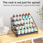 Spice Rack 4 Tier Kitchen Cabinet Organizer,Countertop Spice Rack,Tier Depth Adjustable Cabinet Shelf,Step Spice Organization Easy Visibility,Holds Seasoning and Condiments 2Pack