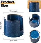 Zoeeker Kitchen Sponge Holder, Ceramic Sponge Organizer Scrubby Holder Sink Caddy Dish Rack for Kitchen and Bathroom, Farmhouse Decor, Blue
