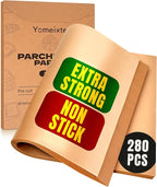280 Parchment Paper Sheets 9x13"| Precut Unbleached Baking Paper for Oven, Air Fryer, and Cookie Sheet | Non-Stick, Greaseproof, Food Grade, Natural Brown, Eco-Friendly, Baking Supplies for Cooking