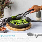 Dreamfarm Clongs Lite Nylon Kitchen Cooking Tongs with Click-Lock Open & Close - 10.5" Gray
