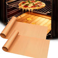 UBeesize 2 Pack XL Thickened Copper Oven Liners for Bottom of Oven, Reusable 17x25 Inch Heavy Duty Non Stick Teflon Oven Mats BPA & PFOA Free, Fit Electric Gas Toaster Convection Ovens Grills
