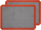 Silicone Baking Mat Nonstick Food Safe Tray Pan Liners Perfect Bakeware for Making Cookies, Macarons, Bread and Pastry (16.54"x11.61"/ 2 Pack)
