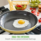GreenLife Essentials 8" Frying Pan Skillet, PFAS-Free Ceramic Nonstick, Induction Ready Cookware, Dishwasher Safe, Yellow