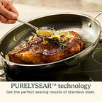 Cuisinart FusionPlus Hybrid Nonstick Stainless Steel Cookware Set, 6-Piece Skillet Cooking Set with PFAS-Free PURELYSEAR Ceramic Non Stick Technology, Scratch Proof, Cool Grip Handles, Dishwasher Safe