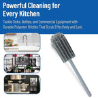 SPARTA Scrub Brush Bottle Brush, Dishwasher Safe Brush with Hanging Hole for Cleaning, Plastic, 16 Inches, Gray, (Pack of 4)