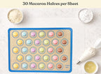 Macaron Silicone Baking Mats Set of 2, Half Sheet Nonstick Reusable Baking Sheet Liners for Macarons, Cookies and Pastry, Blue