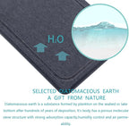NiuYichee 2 Pcs Water Absorbing Stone Trays, Kitchen/Bathroom Sink Soap Dish, Diatomite Tray Used for Hand Soap & Cosmetic Bottles in The Modern Home, 4" W x 10.2" L, Dark Gray