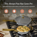 Our Place Mini Titanium Always Pan Pro | 8.5" PFAS-Free Nonstick Frying Pan with Spatula | Chef-Grade Tri-Ply Stainless Steel & Aluminum Build | Induction & Oven-Safe up to 750°F | Gold