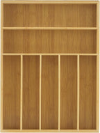 JoyJolt Bamboo Drawer Organizer, 7-Compartment Silverware Organizer, Cutlery and Utensil Organizer, Drawer Organizers for Garage, Kitchen, and Bathroom, Organizer Drawers for Kitchen Utensils