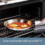 All-Clad D3 3-Ply Stainless Steel Fry Pan 7.5 Inch Induction Oven Broiler Safe 600F Pots and Pans, Cookware Silver
