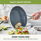 GreenPan Valencia Pro Tri-Ply Stainless Steel 8” Frying Pan Skillet, PFAS-Free Ceramic Nonstick Coating, Induction Ready Cookware, All Cooktops, Eggs & Omelets, Dishwasher & Oven Safe 600F