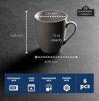 10 Strawberry Street Simply White 12 oz Mug, Set of 6