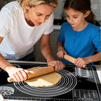 Extra Large Baking Mat - 26" Silicone Pastry Mat, Reusable Non-Stick Dough Mat with Measurement for Fondant, Rolling Dough, Pie Crust, Pizza and Cookies, Black