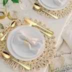 Gold Silverware Flatware Set for 4 Person Luxury Stainless Steel Cutlery 20 Pieces Forks Knives Spoons Modern Eating Utensils Double Line Edges Handle
