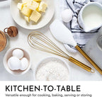 Gold Kitchen Utensils Set – 7-Piece White Silicone Cooking Tools with Gold Utensil Holder – Luxury Kitchen Accessories for Stylish Cooking and Serving, Ideal for Gifting