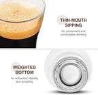 Bormioli Rocco Oslo 7.5 oz. Cappuccino Tempered Glass Cup with Removable Stainless Steel Handle for Coffee, Tea, Lattes, and Hot Drinks, Set of 4