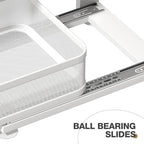 2 Pack Under Sink Organizer With Next-Gen Ball-Bearing Slides,2-Tier Precision Mesh Pull Out Cabinet Drawers Storage for Bathroom&Kitchen,Height Adjustable Shelf,Rust-resistant-Patent Pending
