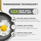 GreenPan Hybrid 10” Nonstick Stainless Steel Frying Pan Skillet, APEX Tri-Ply Thermobond PFAS-Free Ceramic Cookware, Induction & All Cooktop Compatible, Oven Temp to 850°F, Dishwasher Safe, Gold
