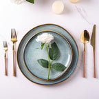 AmorArc Ceramic Dinnerware Sets,Handmade Reactive Glaze Stoneware Plates and Bowls Sets,Highly Scratch Resistant | Dishwasher & Microwave Safe Dishes Set,Service for 4 (16pc)