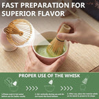 8 Pcs Matcha Whisk Set, Complete Ceramic Matcha Set Includes Bowl & Holder, Whisk, Scoop, Spoon, Tea Towel and Stainless Steel Sifter, Perfect Kit for Matcha Lovers (Pink)