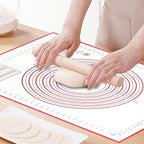 Silicone Baking Mat Super Large, 32x24 inch Silicone Pastry Non Stick Kneading Mat with Cable Ties and Dough Scraper, Measurement Food Grade Silicone Mat for Rolling Dough