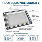 Viking Premium 3-Piece Nonstick Baking Sheet Pan Set, Made without PFAS, Heavy Gauge Aluminized Steel Cookie Sheets with Reinforced Iron Frame, 13, 15 & 18-Inch, Oven Safe to 475F